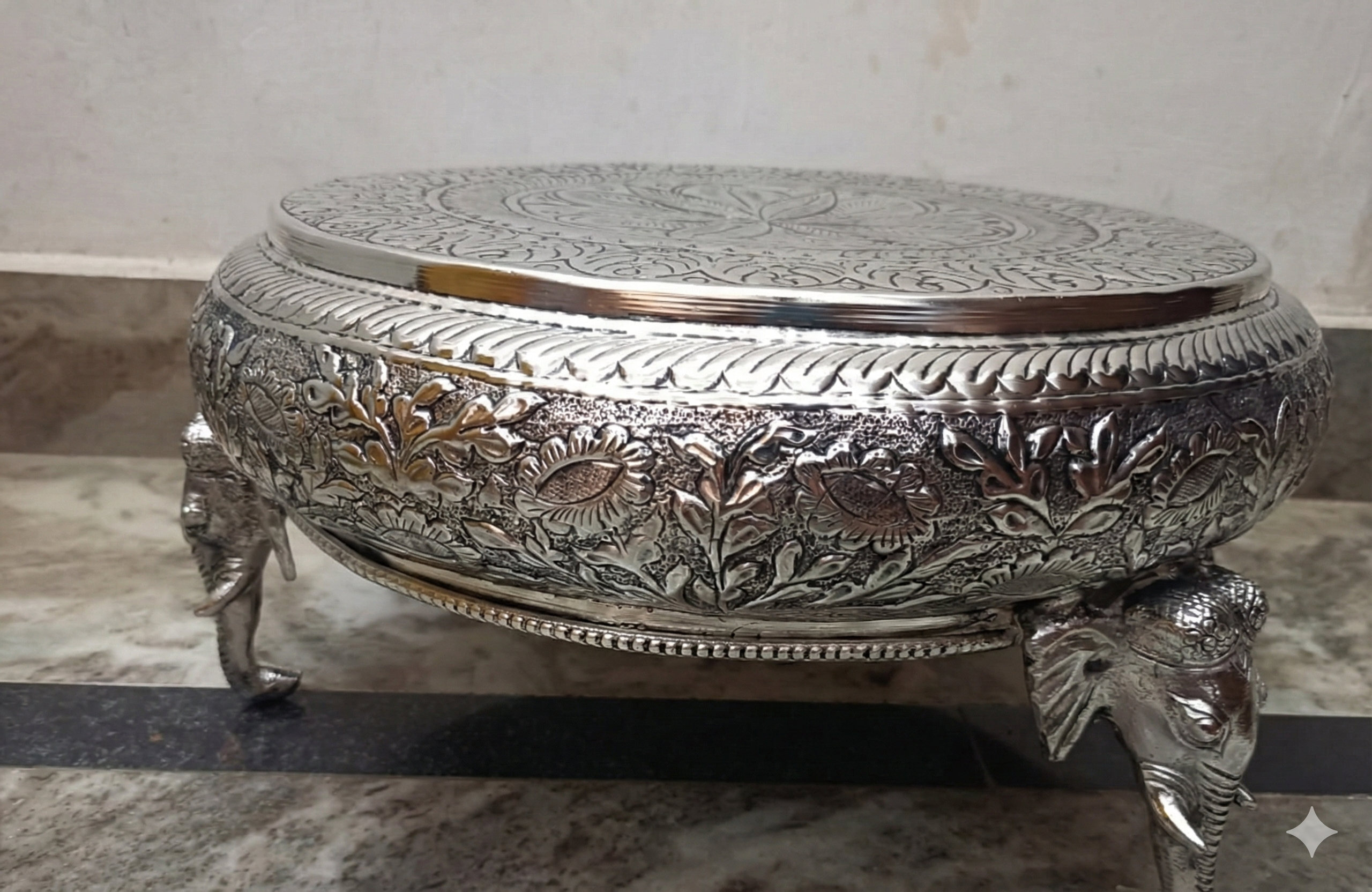 Pooja Chowki with Elephant Legs