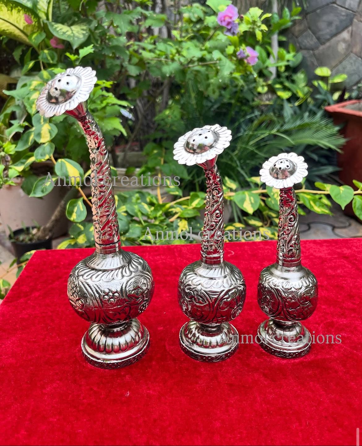 German Silver Rosewater Sprinkler (Paneer Dani) – Available in 3 Sizes