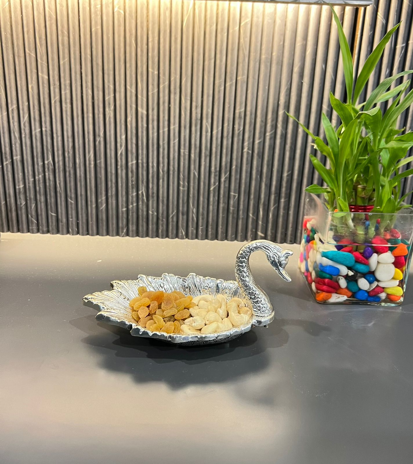 German Silver Swan Shaped Dry Fruit Bowl